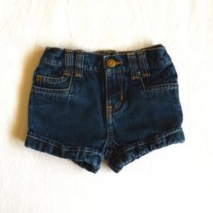 old navy dark wash denim rolled hem shorts 24 months baby girl